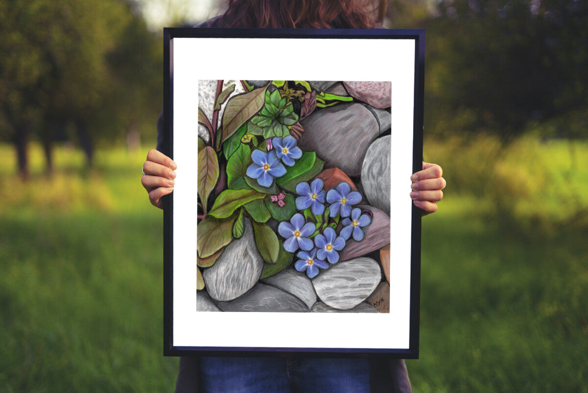 Blooming Forget Me Nots Art Print