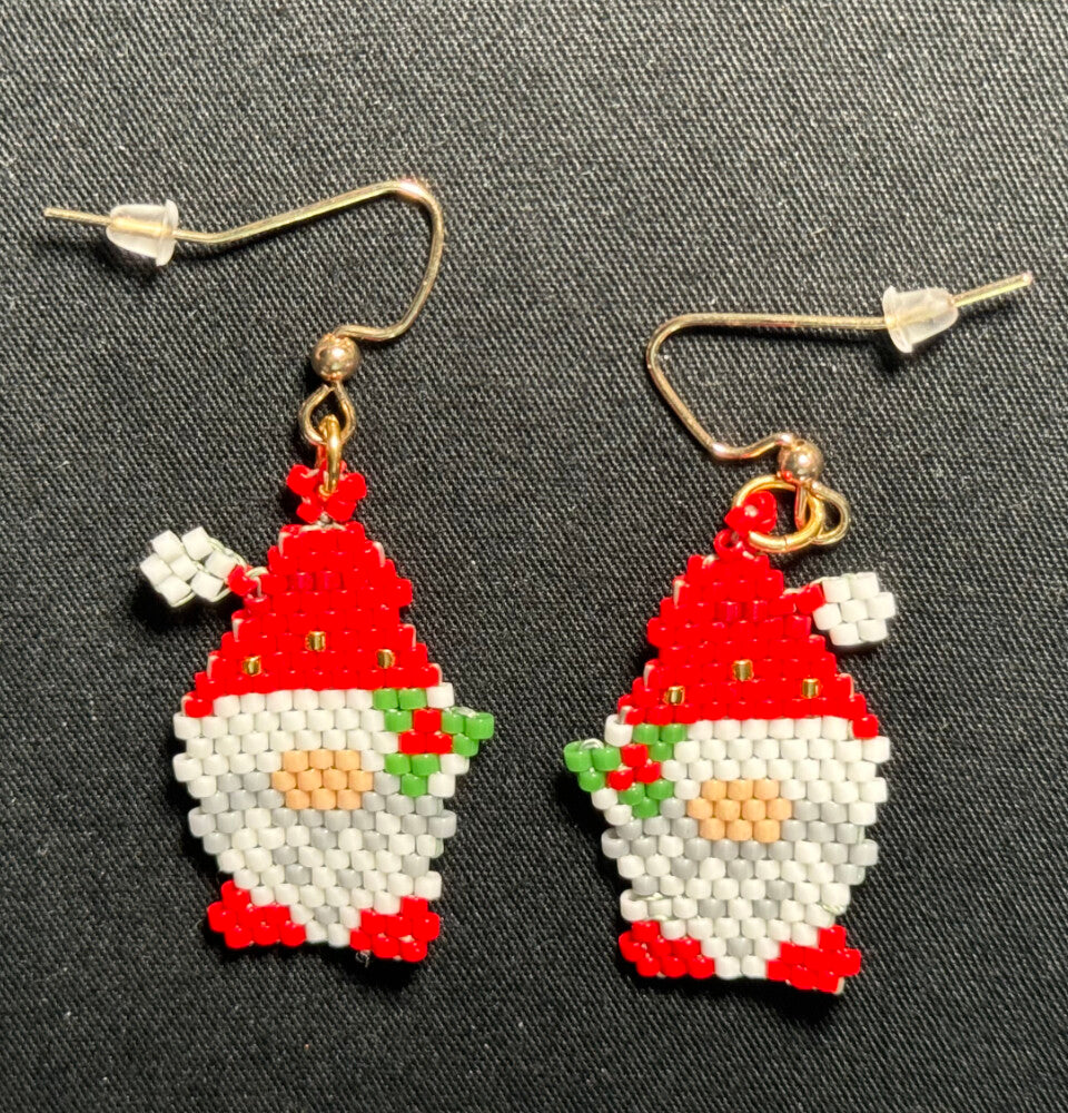 Festive Gnome Fish Hook Earrings