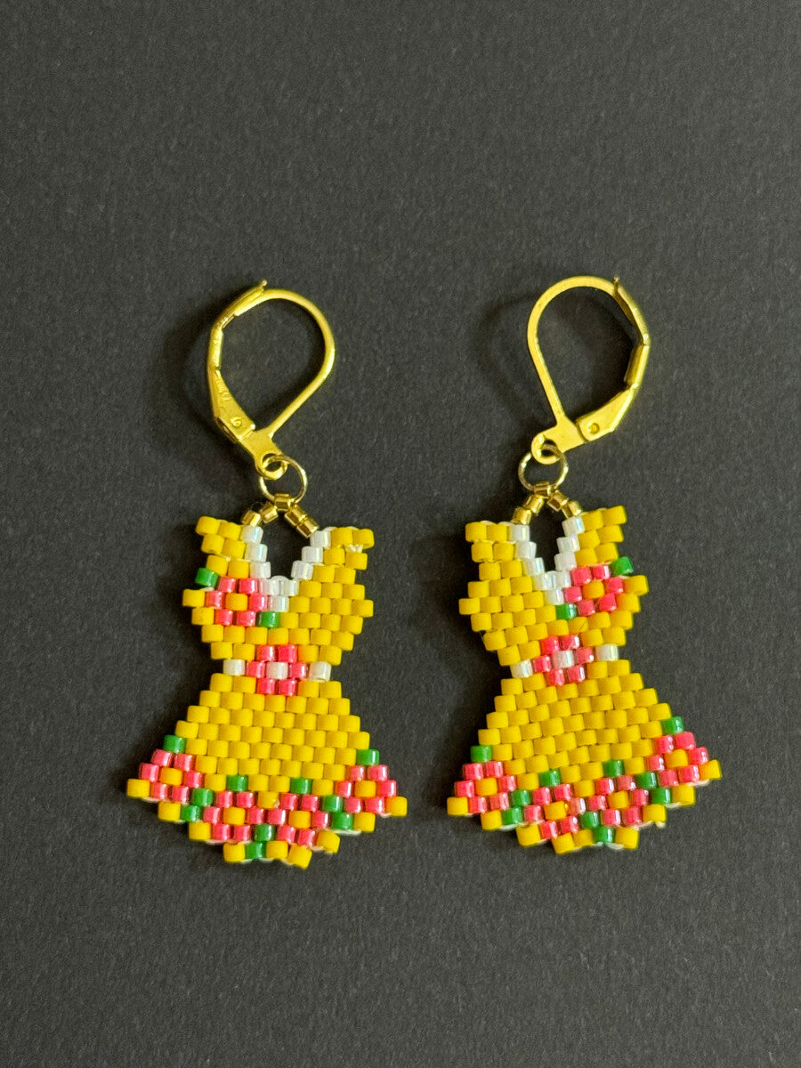 Floral Sundress Leverback Earrings