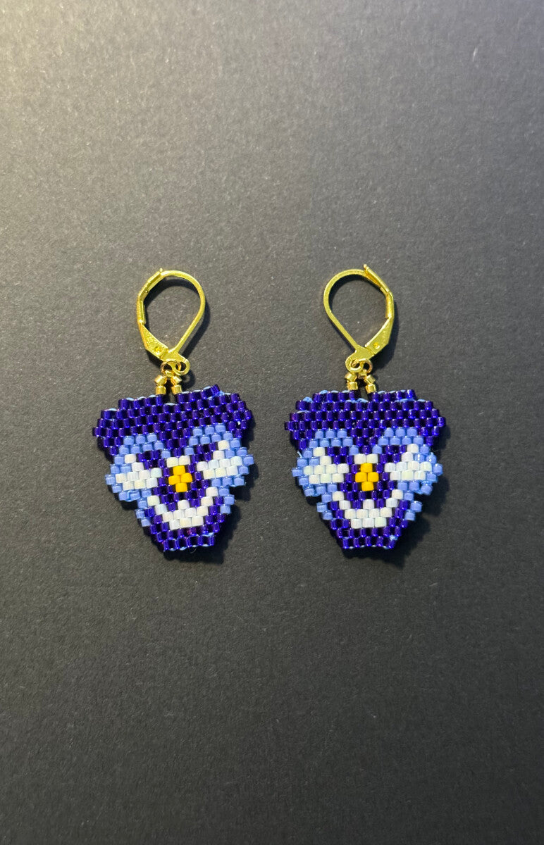 Pansy Leverback Earrings