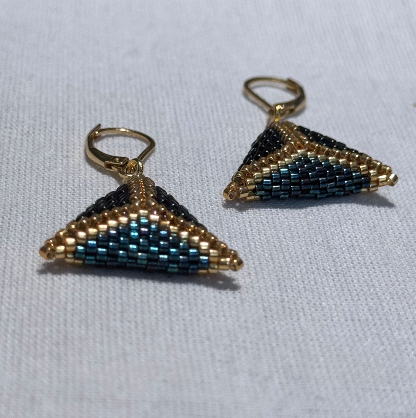 Tetrahedron 3D Lever Back Earrings