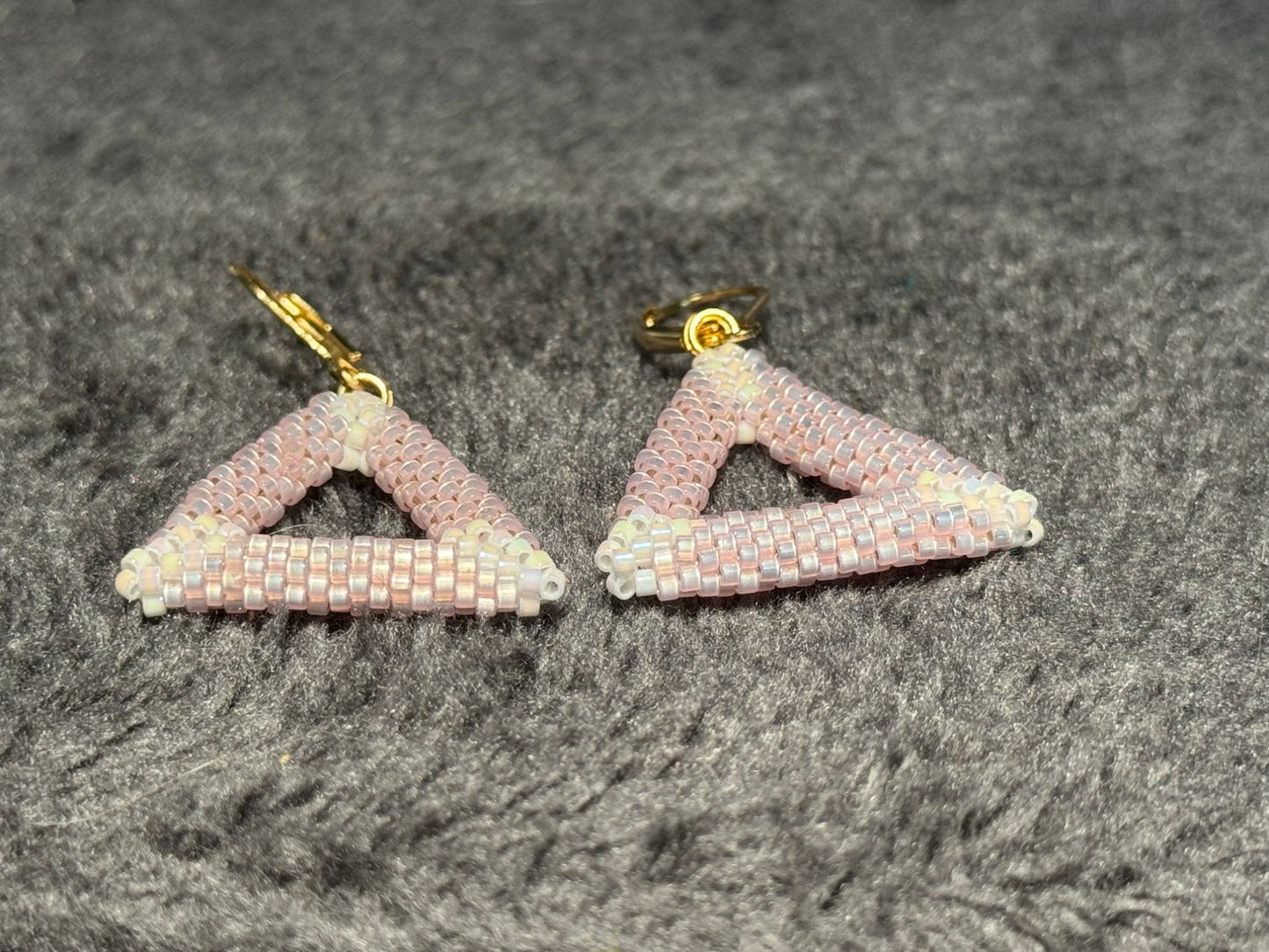 Light Pink Alabaster 3D Leverback Earrings