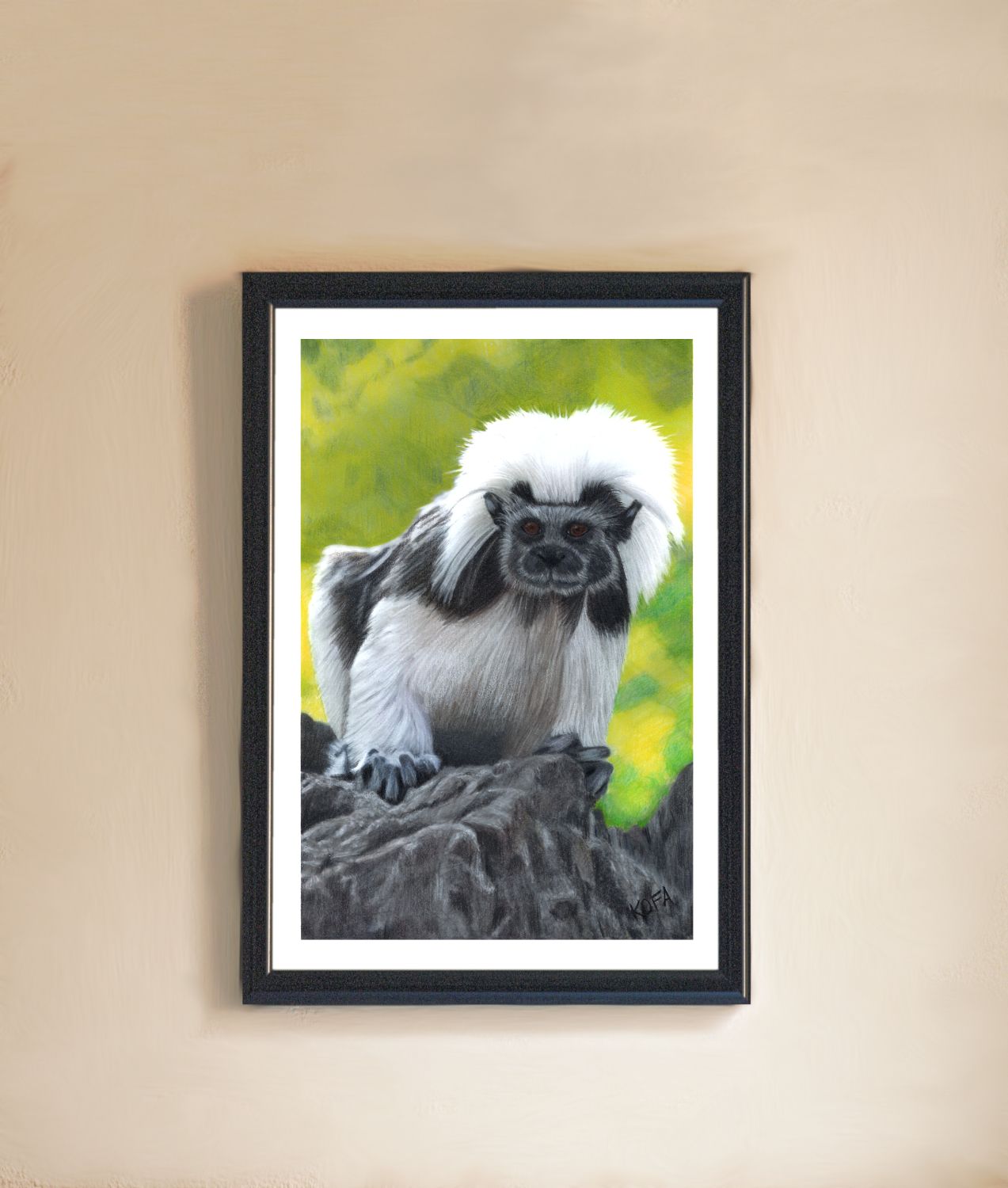 Cotton Top Mischief Colored Pencil Art Print