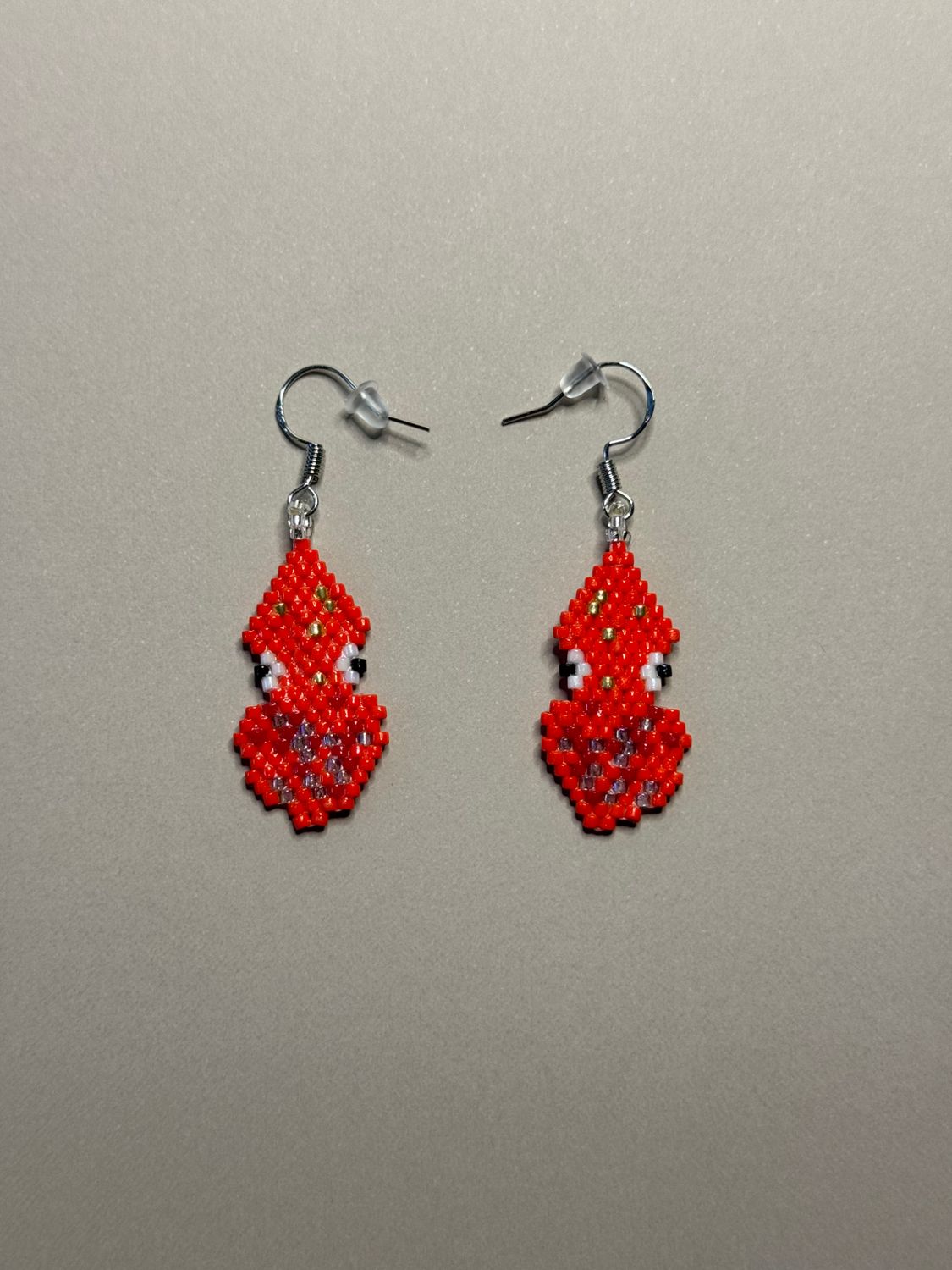 Cute Calamari Fish Hook Earrings