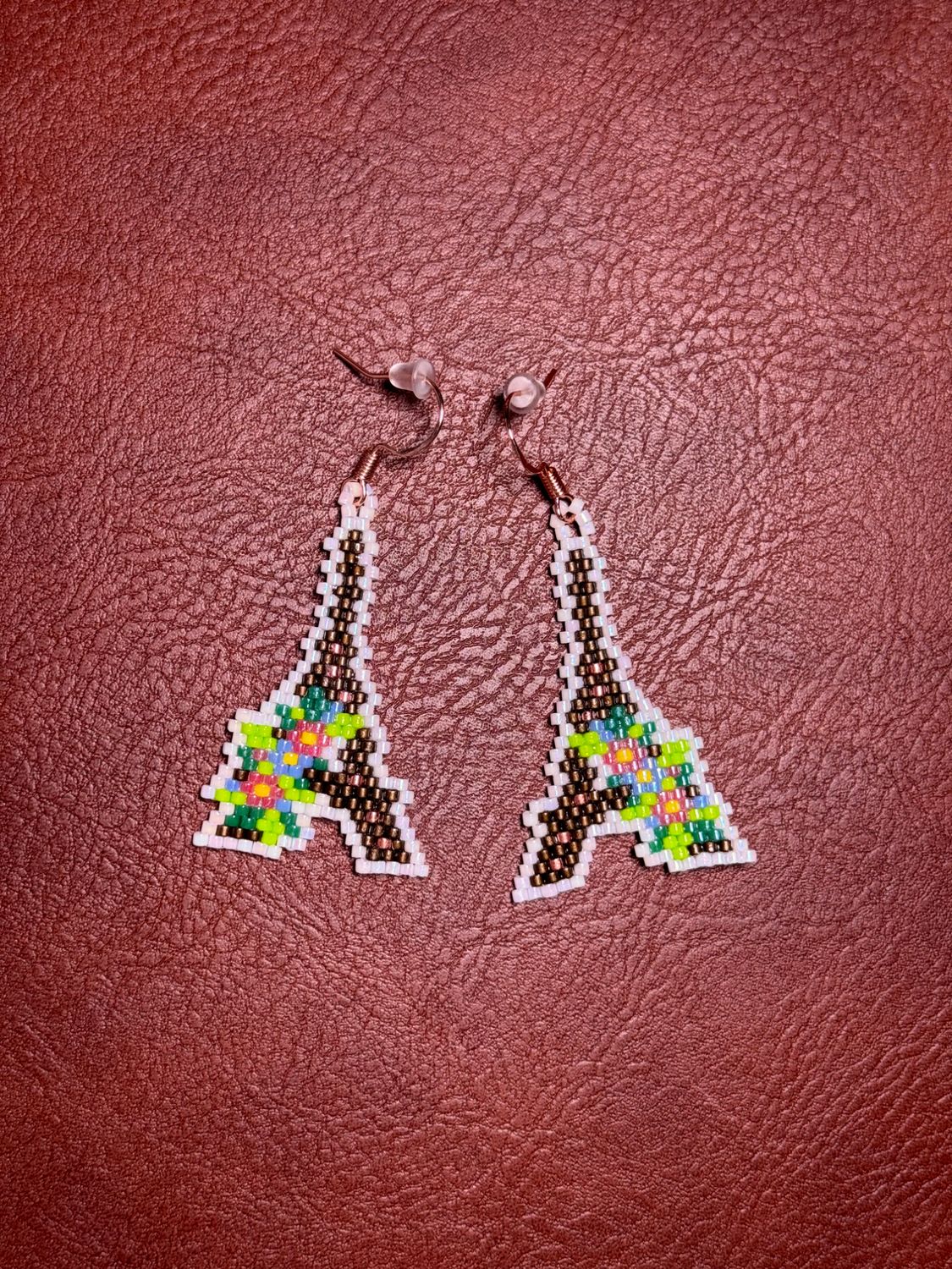 Eiffel Flower Paris Fish Hook Earrings
