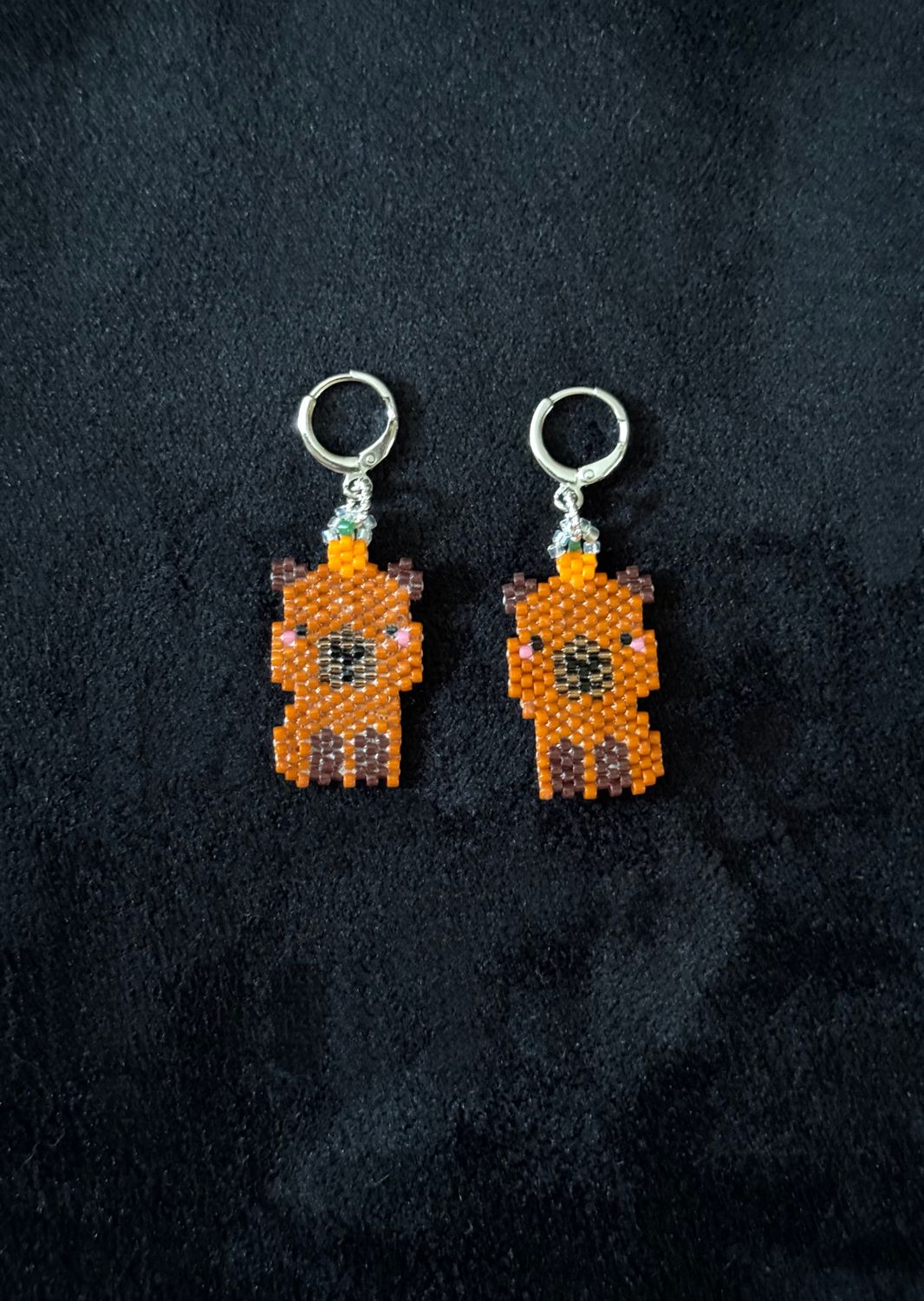 Tropical Capybara Leverback Earrings