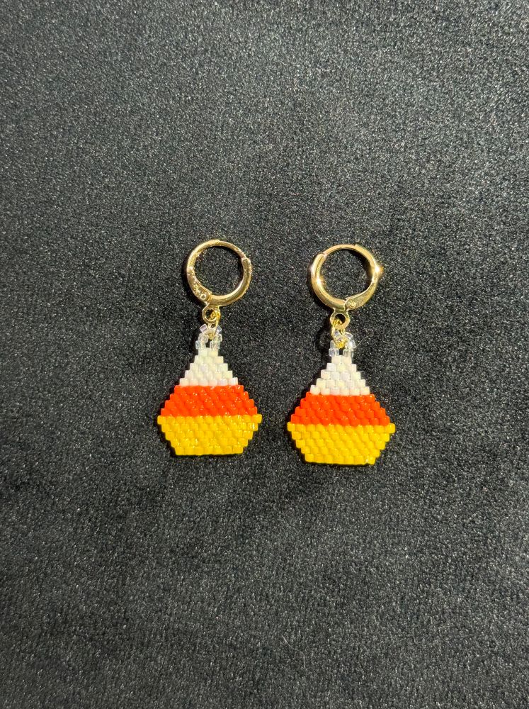 Candy Corn Leverback Earrings