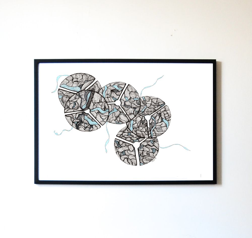 Spools Colored Pencil Art Print