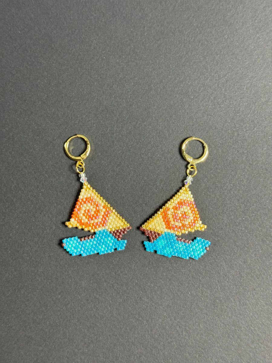 Outrigger Canoe Wa'a Kaulua Moana Themed Leverback Earrings
