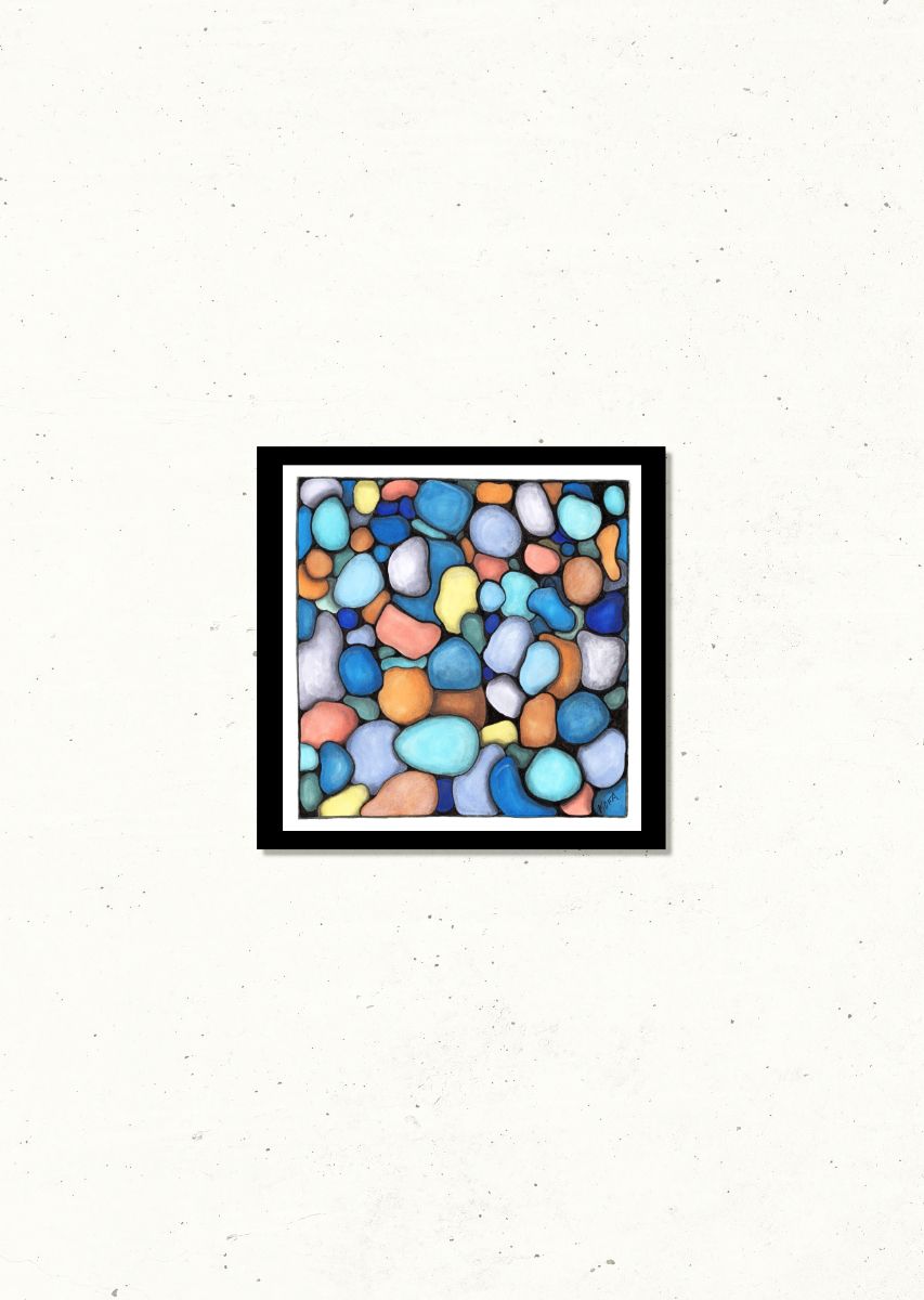 Riverbed Mosaics Abstract Art Print