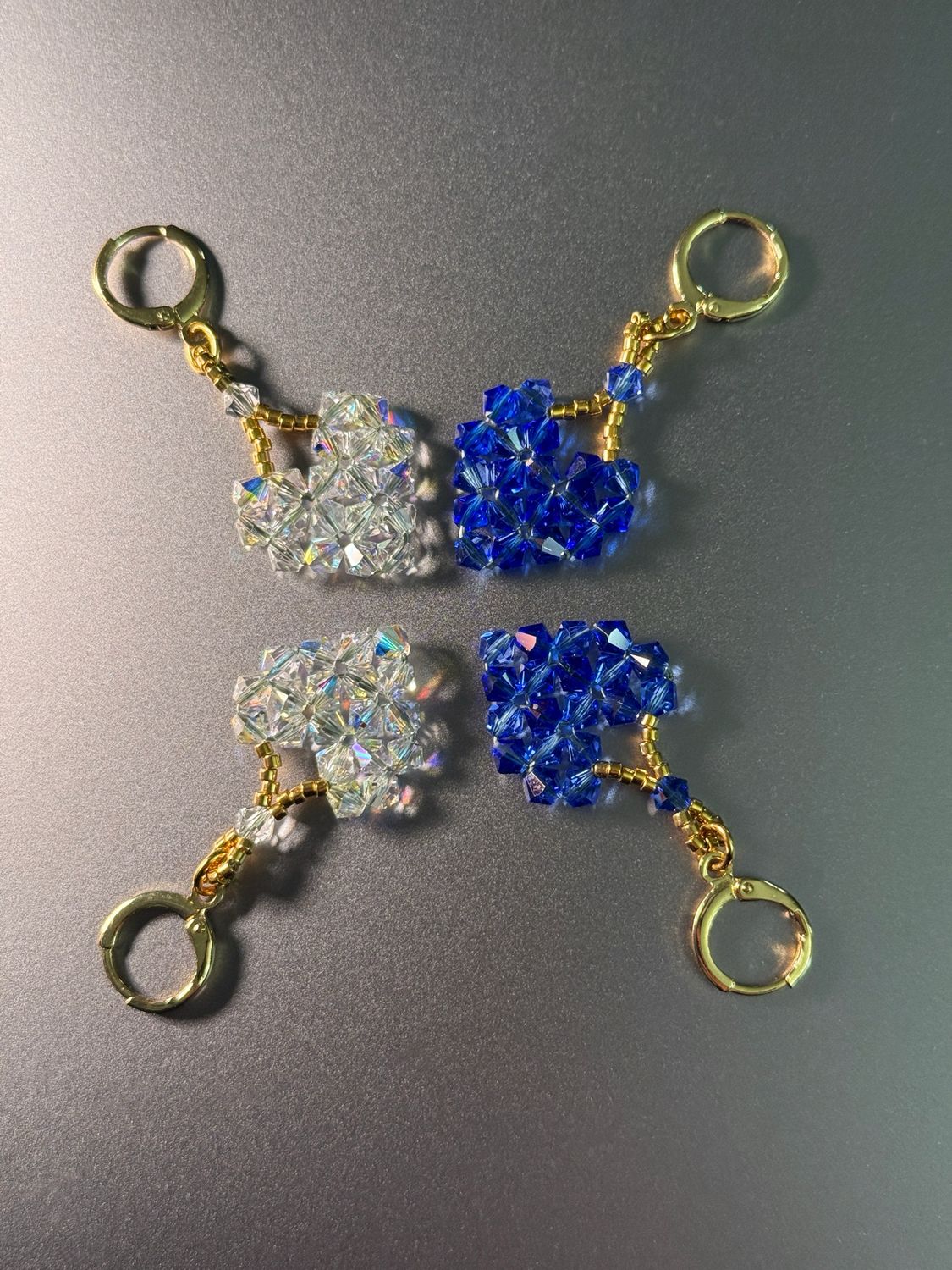 Crystal Hearts Swarovski Lever Back Earrings