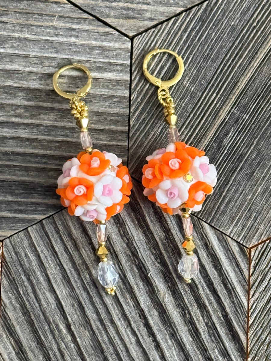 Orange Blossom Baubles Leverback Earrings