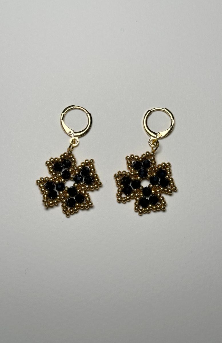 Onyx Color Shamrock Leverback Earrings