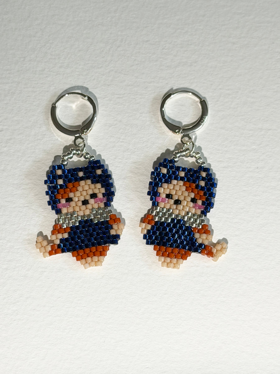 Blueberry Cat Leverback Earrings
