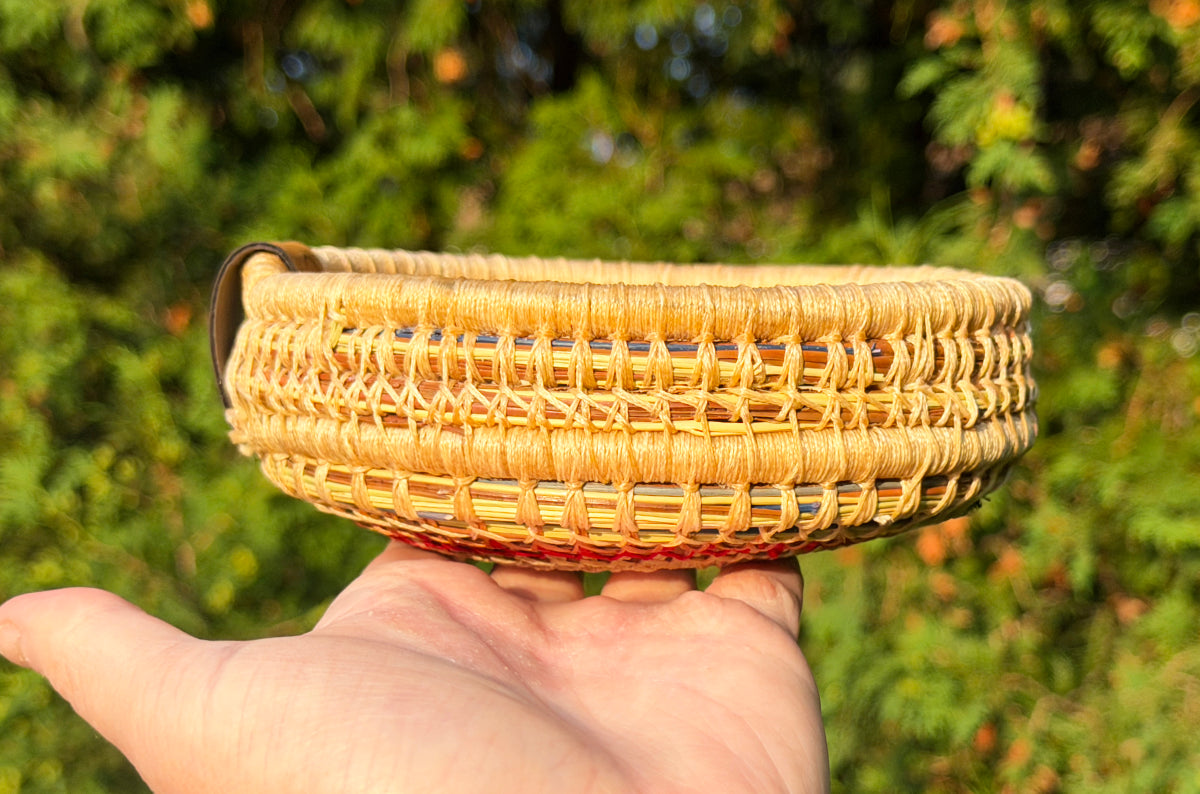 Blue Jay Center Pine Needle Basket