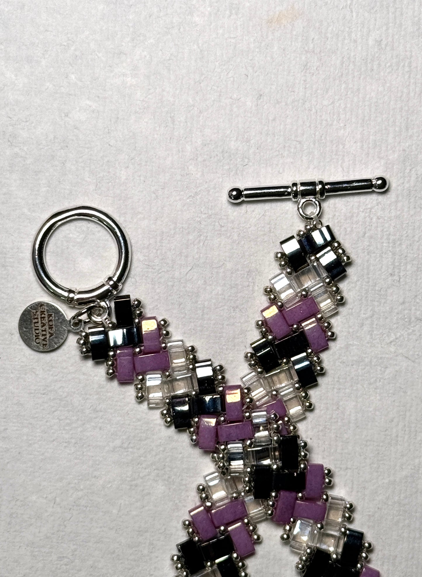 Herringbone Style Toggle Bracelet