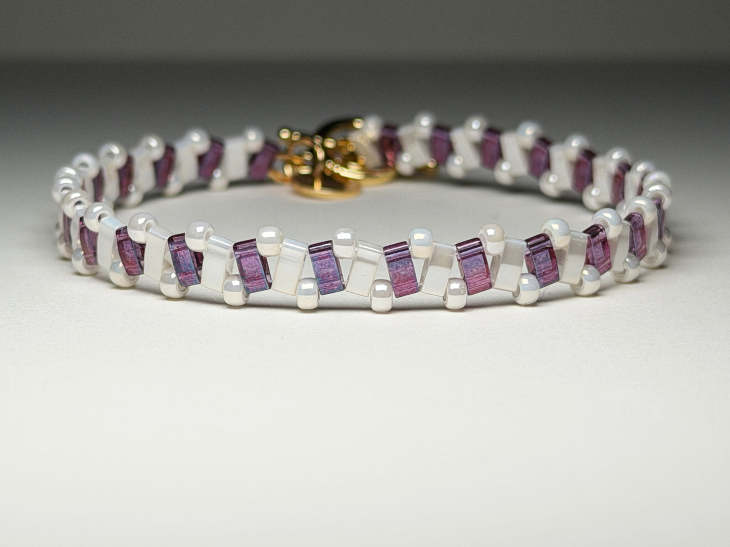 Purple Pulse Weave Toggle Bracelet