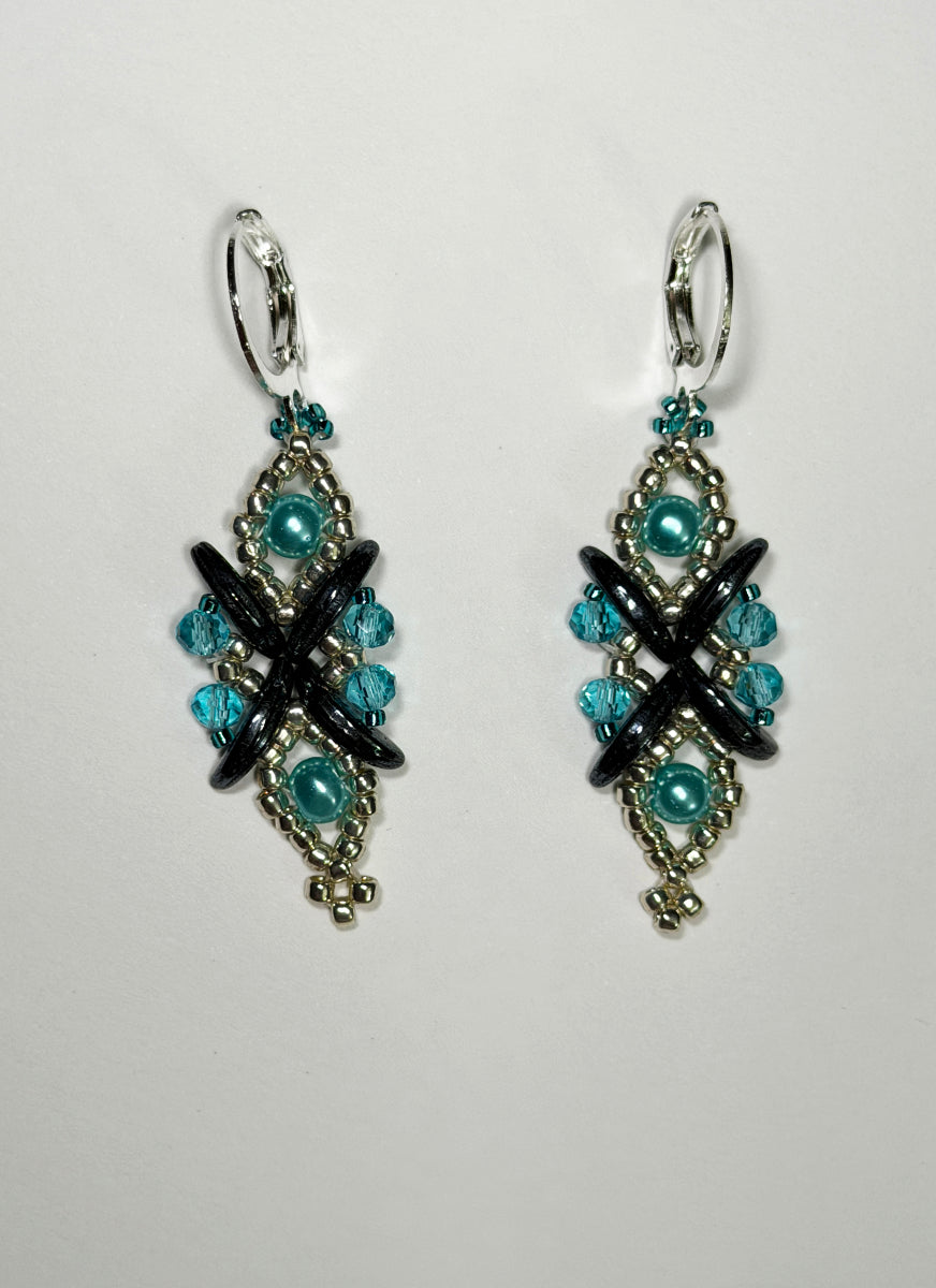 Abstract Blue Butterfly Leverback Earring