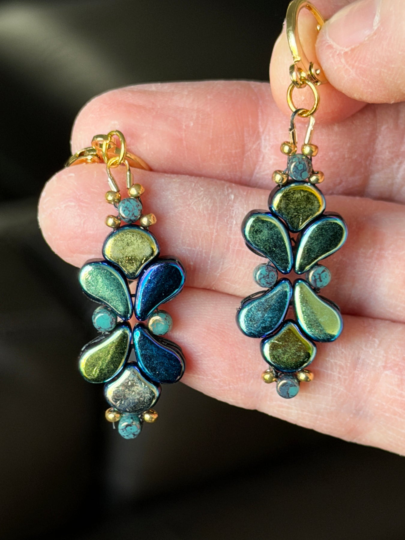 Vibrant Blue Paisley Earrings