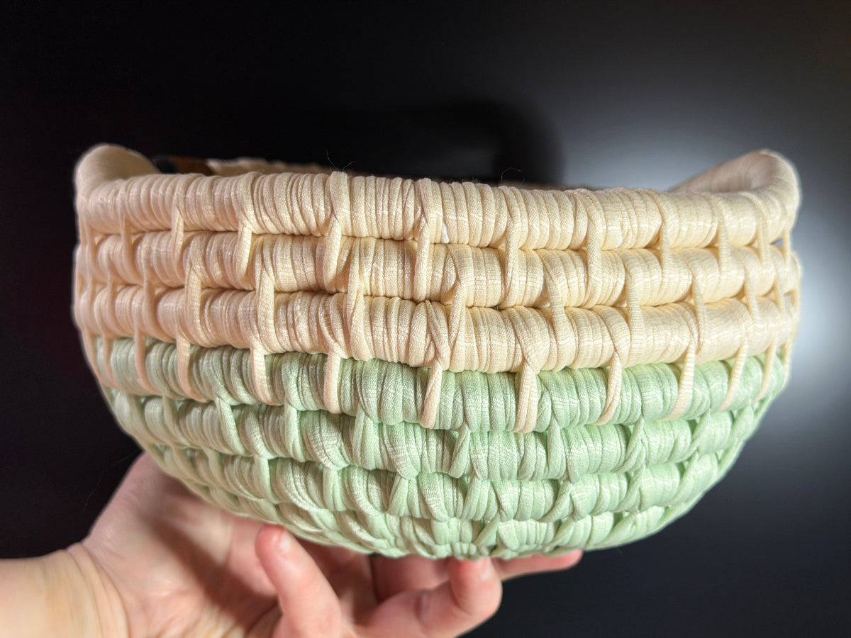 Premium Large Mint Cream Ecoweave Basket