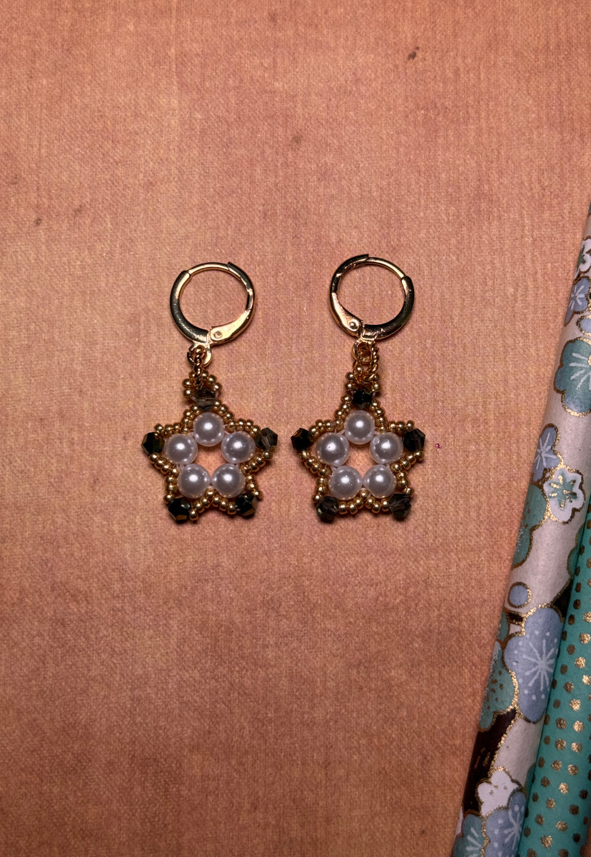 Iridescent Green Wishing Star Leverback Earring