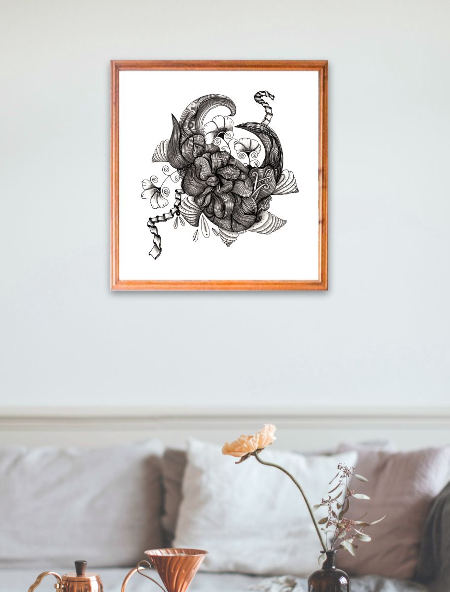 Basket Case Zentangle Art Print