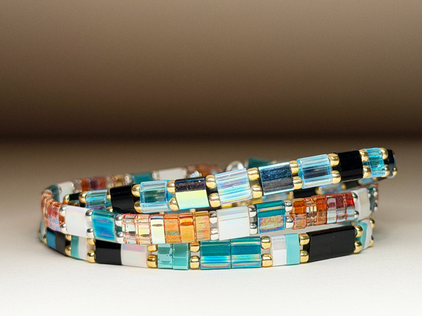 Baja Blue Stretch And Stack Bracelets