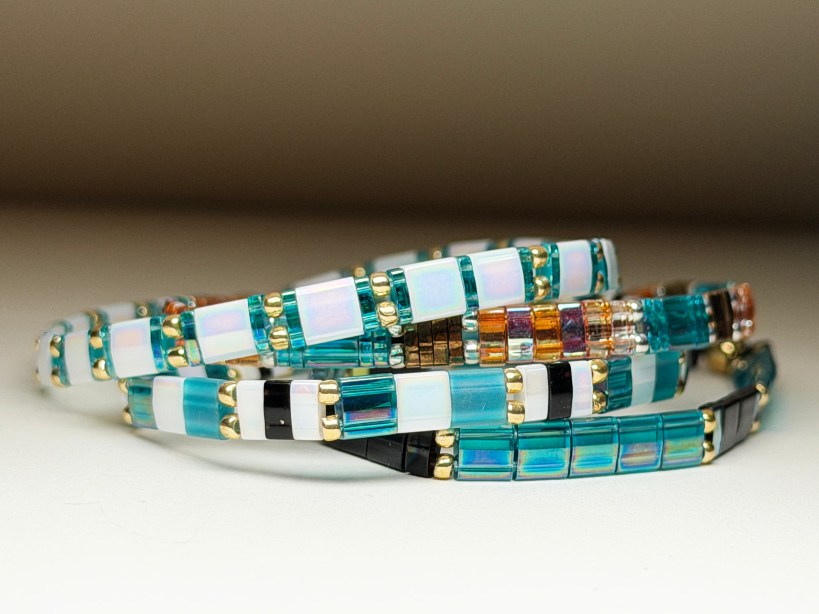 Baja Blue Stretch And Stack Bracelets