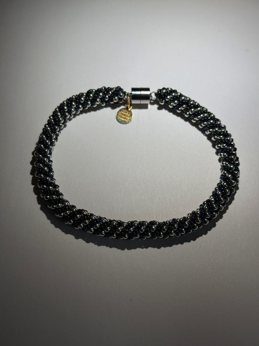 Midnight Blue and Silver Bracelet