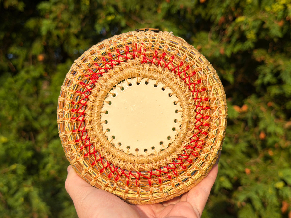 Blue Jay Center Pine Needle Basket