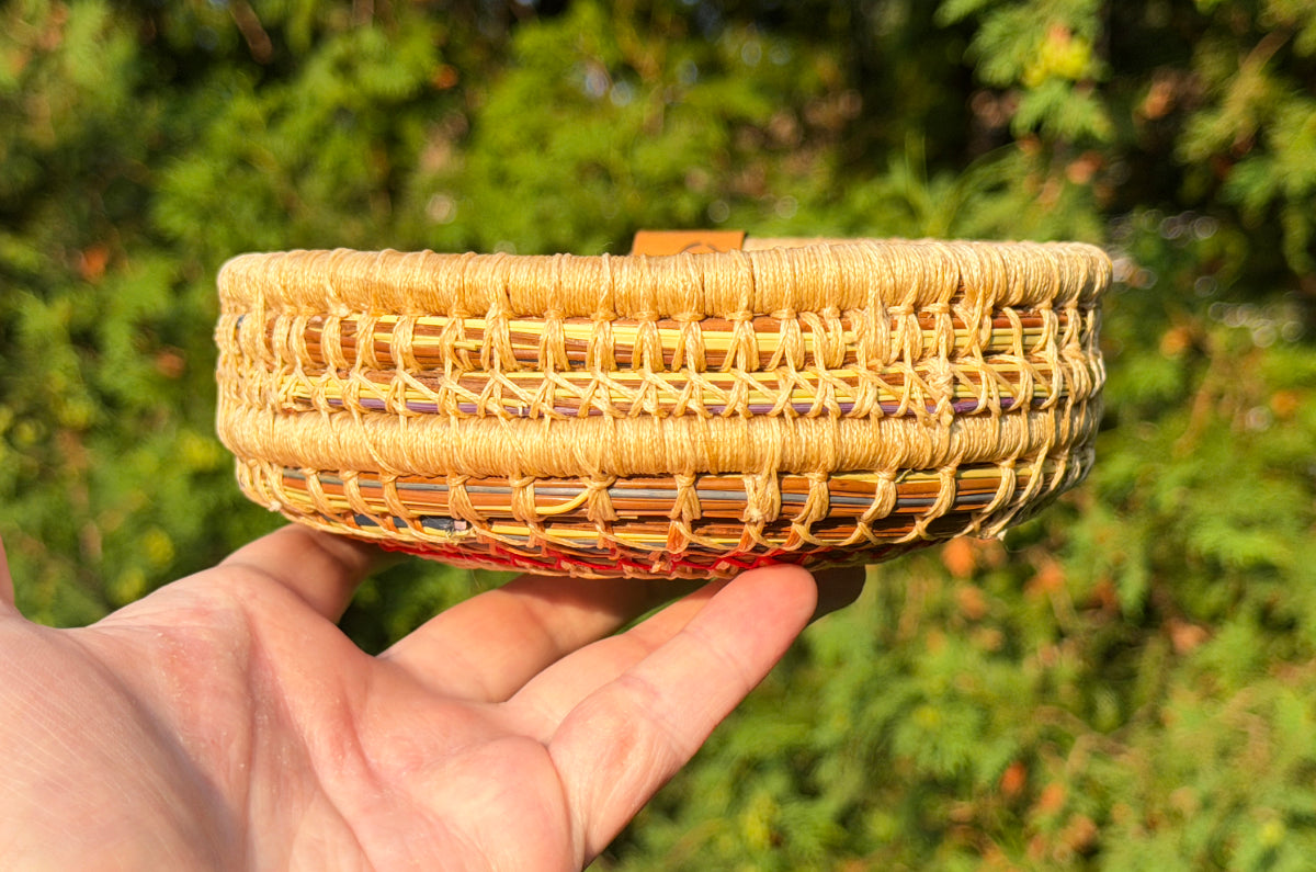 Blue Jay Center Pine Needle Basket