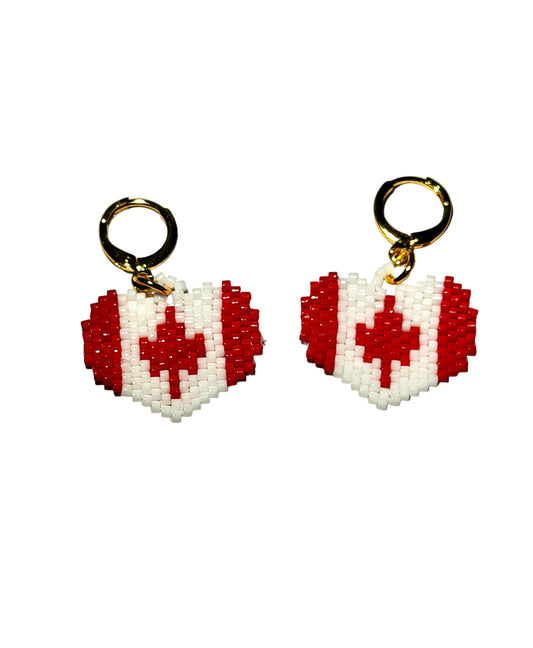 Canadian Flag Leverback Earrings