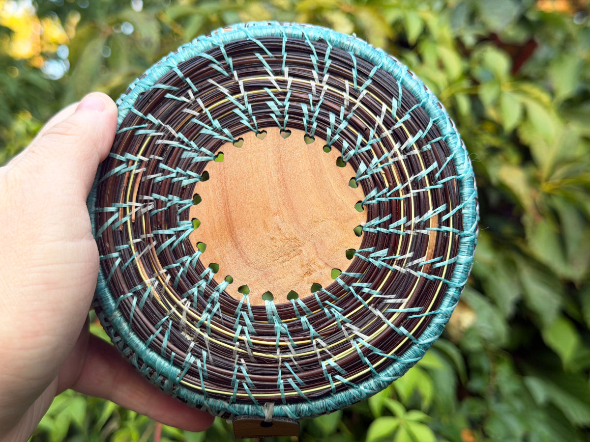 Painted Clouds Center Pine Needle Basket