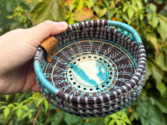 Painted Clouds Center Pine Needle Basket