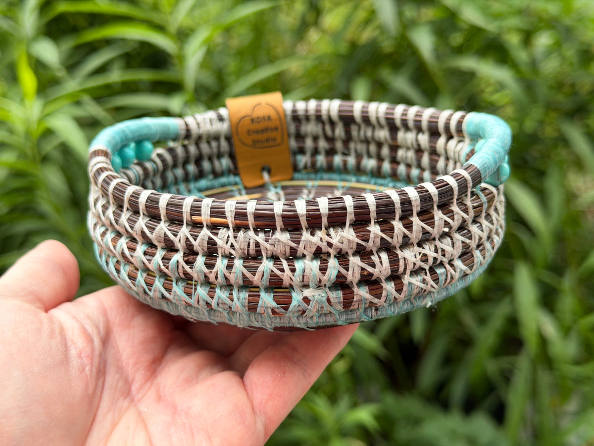Painted Clouds Center Pine Needle Basket