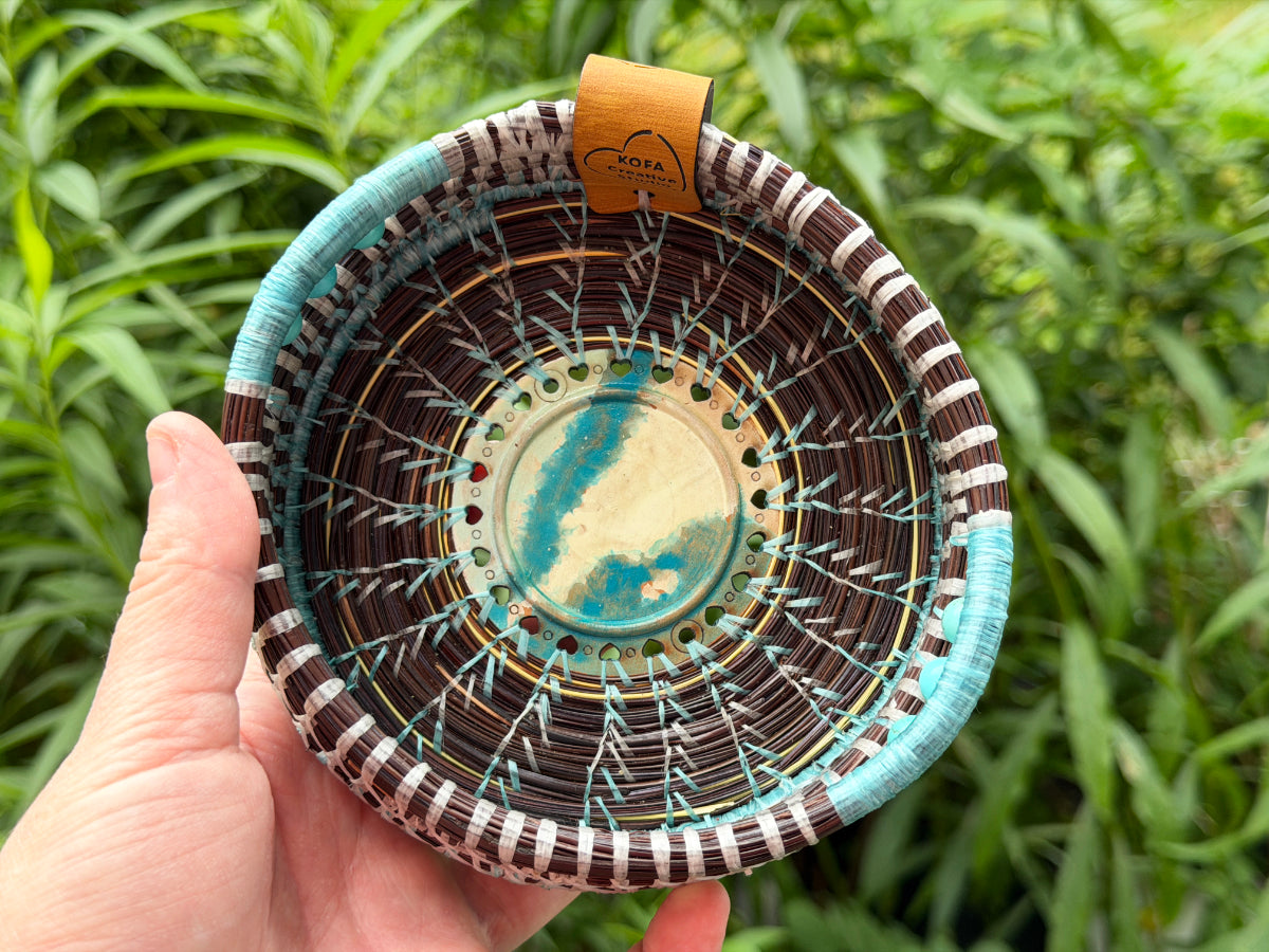 Painted Clouds Center Pine Needle Basket