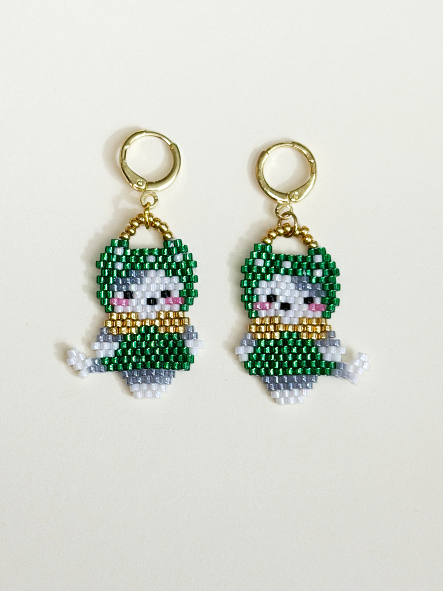 Clover Cat Leverback Earrings