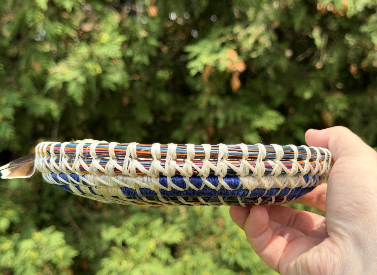 Feathered Seashell Center Pine Needle Basket