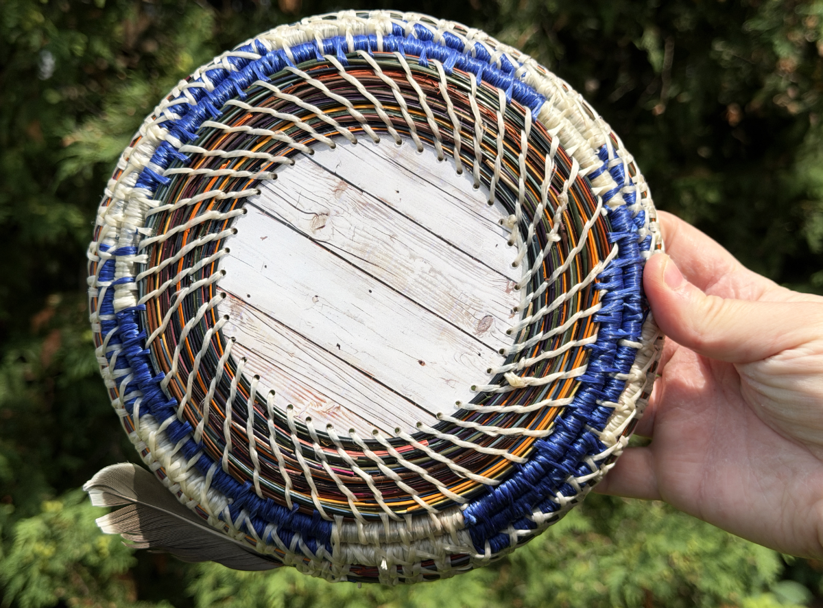 Feathered Seashell Center Pine Needle Basket