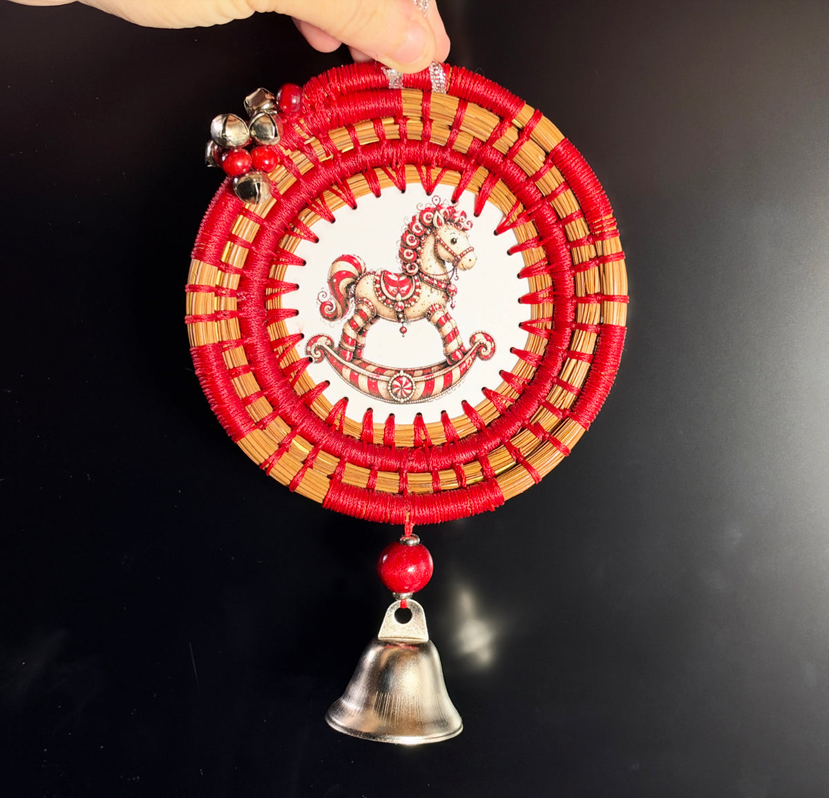 Rocking Horse Coiled Pine Needle Ornament