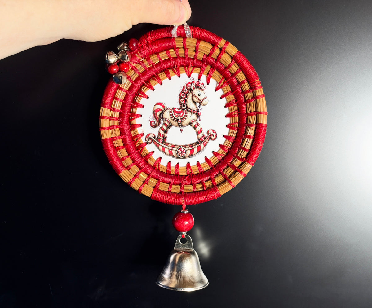 Rocking Horse Coiled Pine Needle Ornament