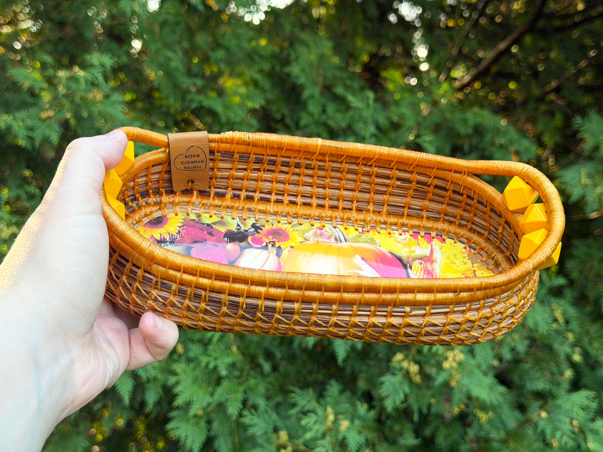 Specialty Coiled Pine Needle Cracker Basket