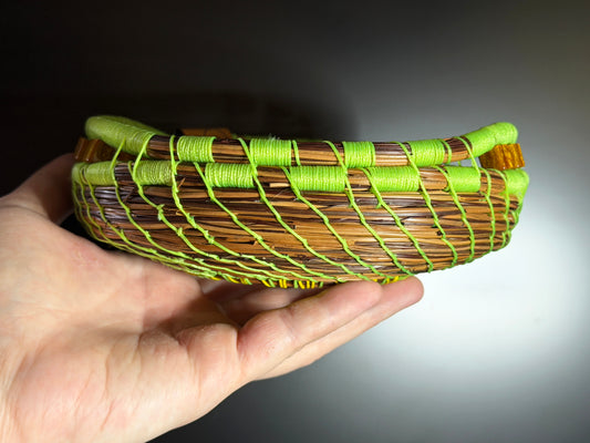 Green Coiled Pine Needle Basket