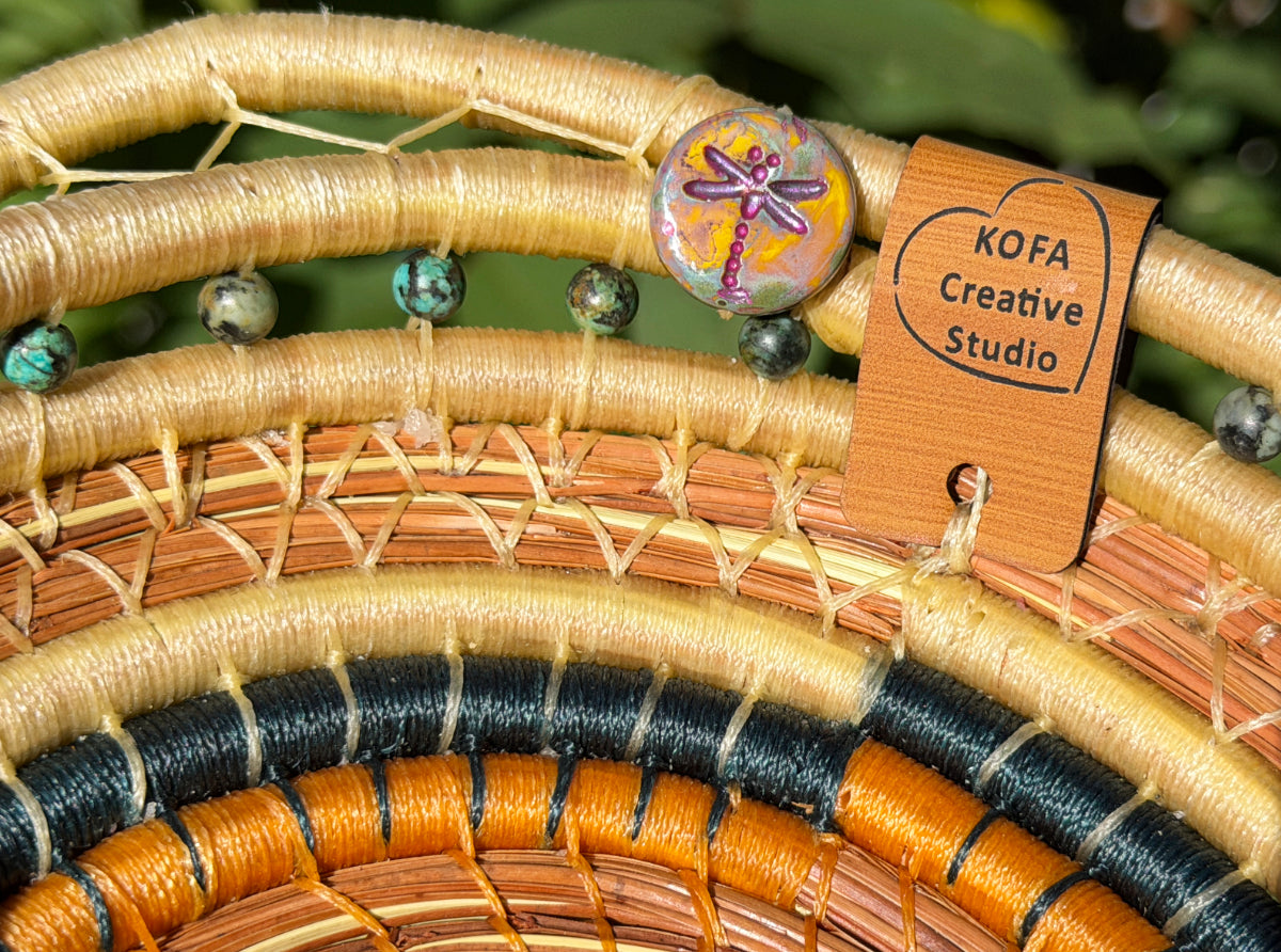 Dragonfly Coiled Pine Needle Basket