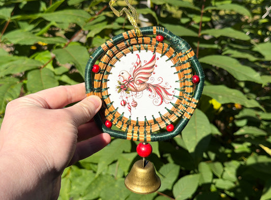 Dove Center Coiled Pine Needle Ornament
