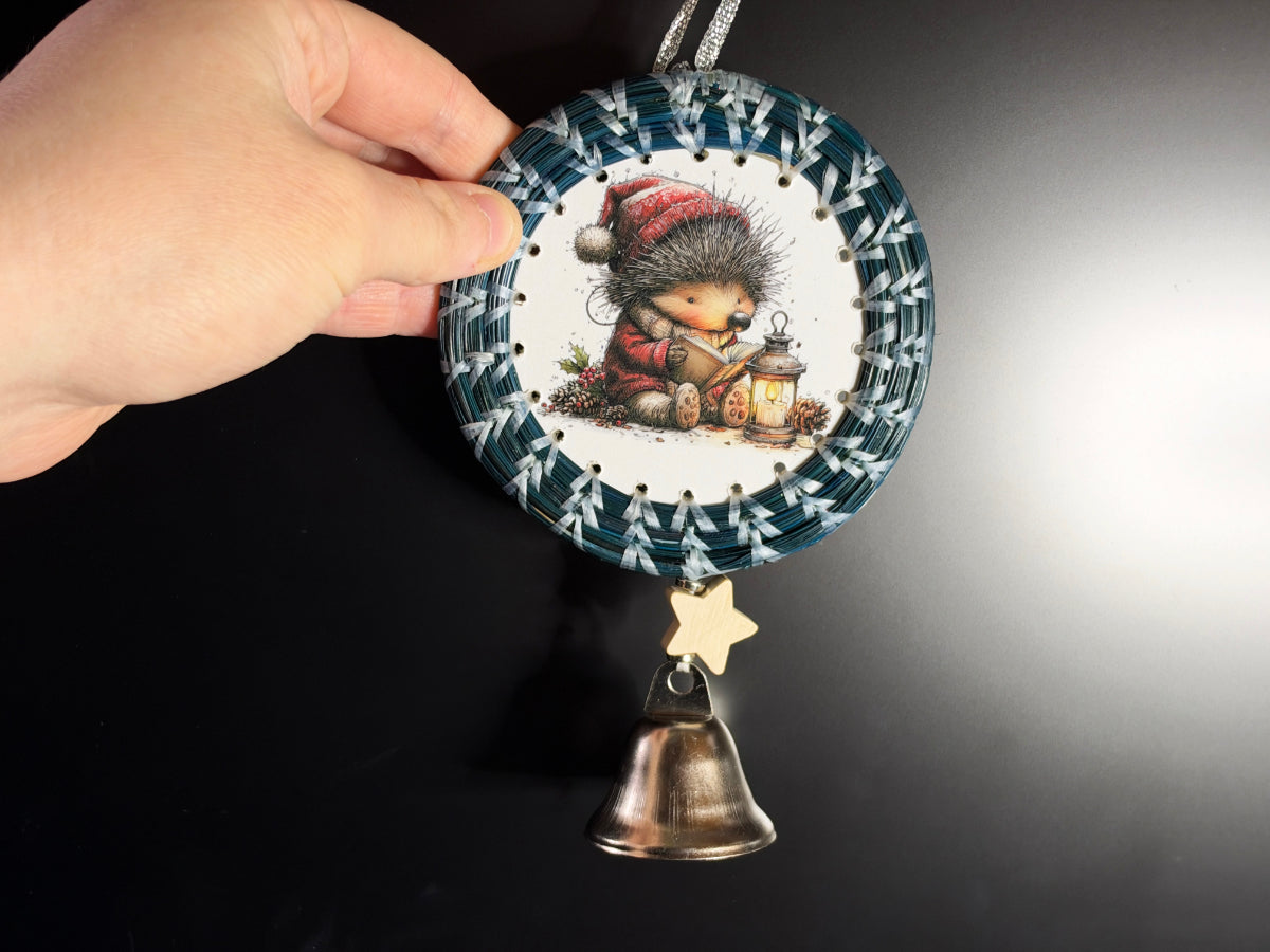 Hedgehog Center Coiled Pine Needle Ornament