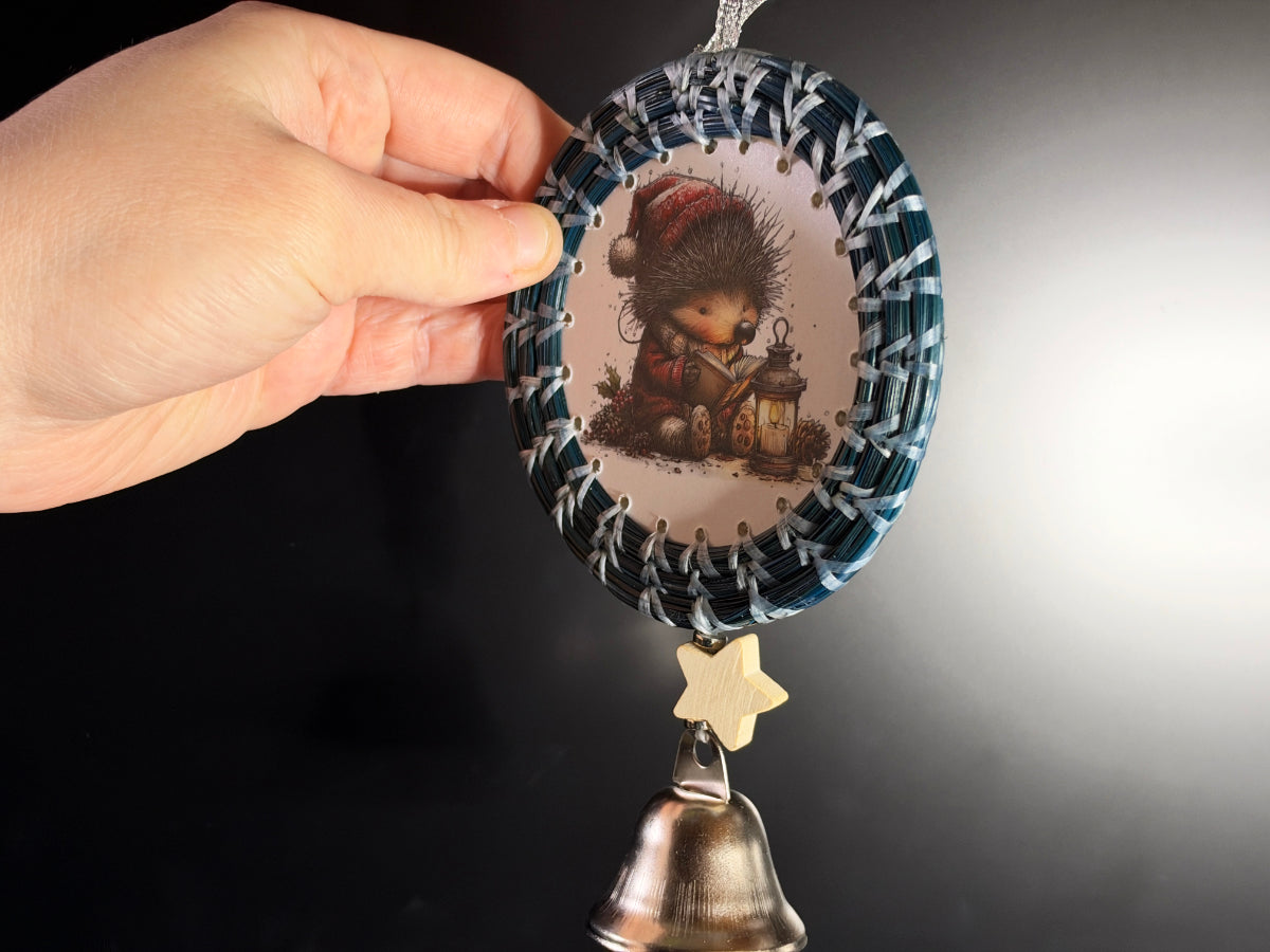 Hedgehog Center Coiled Pine Needle Ornament