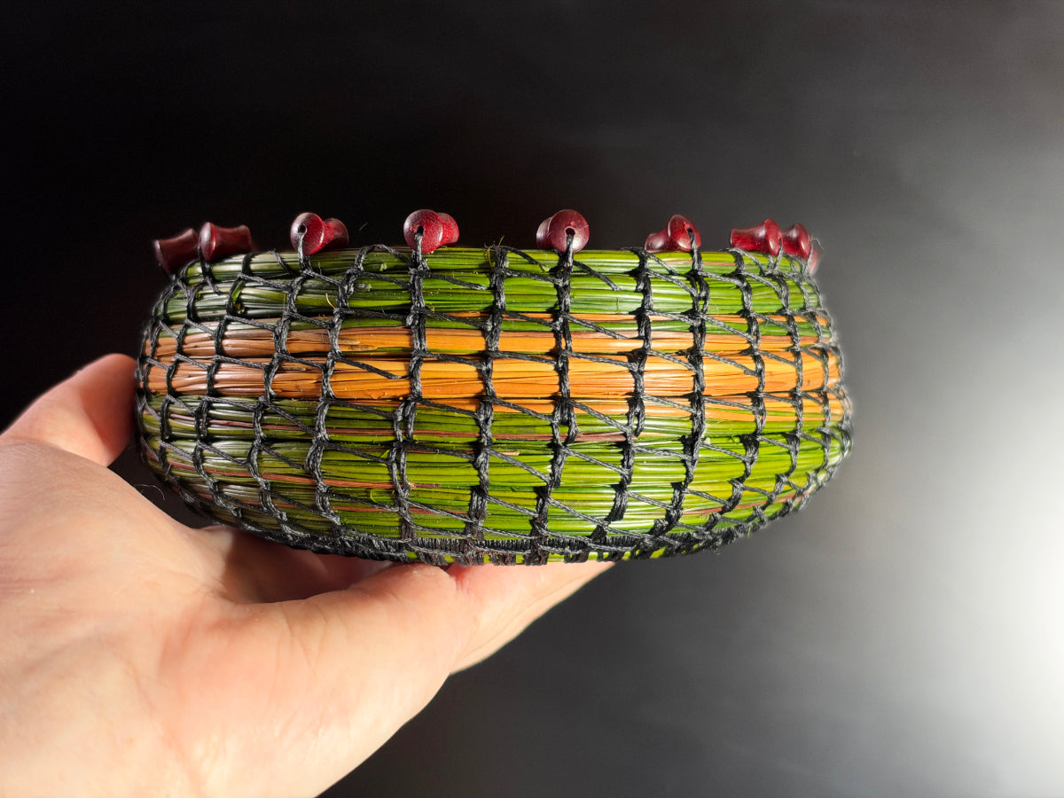 Giraffe Coiled Pine Needle Basket