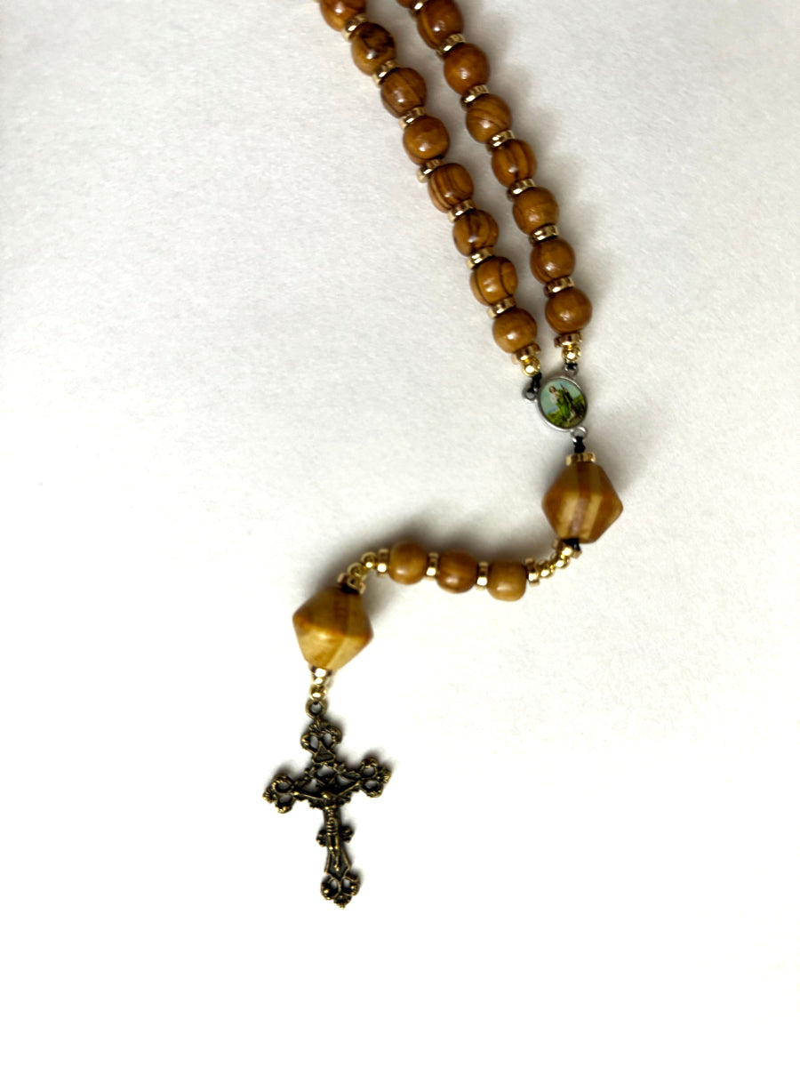 Handcrafted Olive Wood Bead Devotional Prayer Rosary