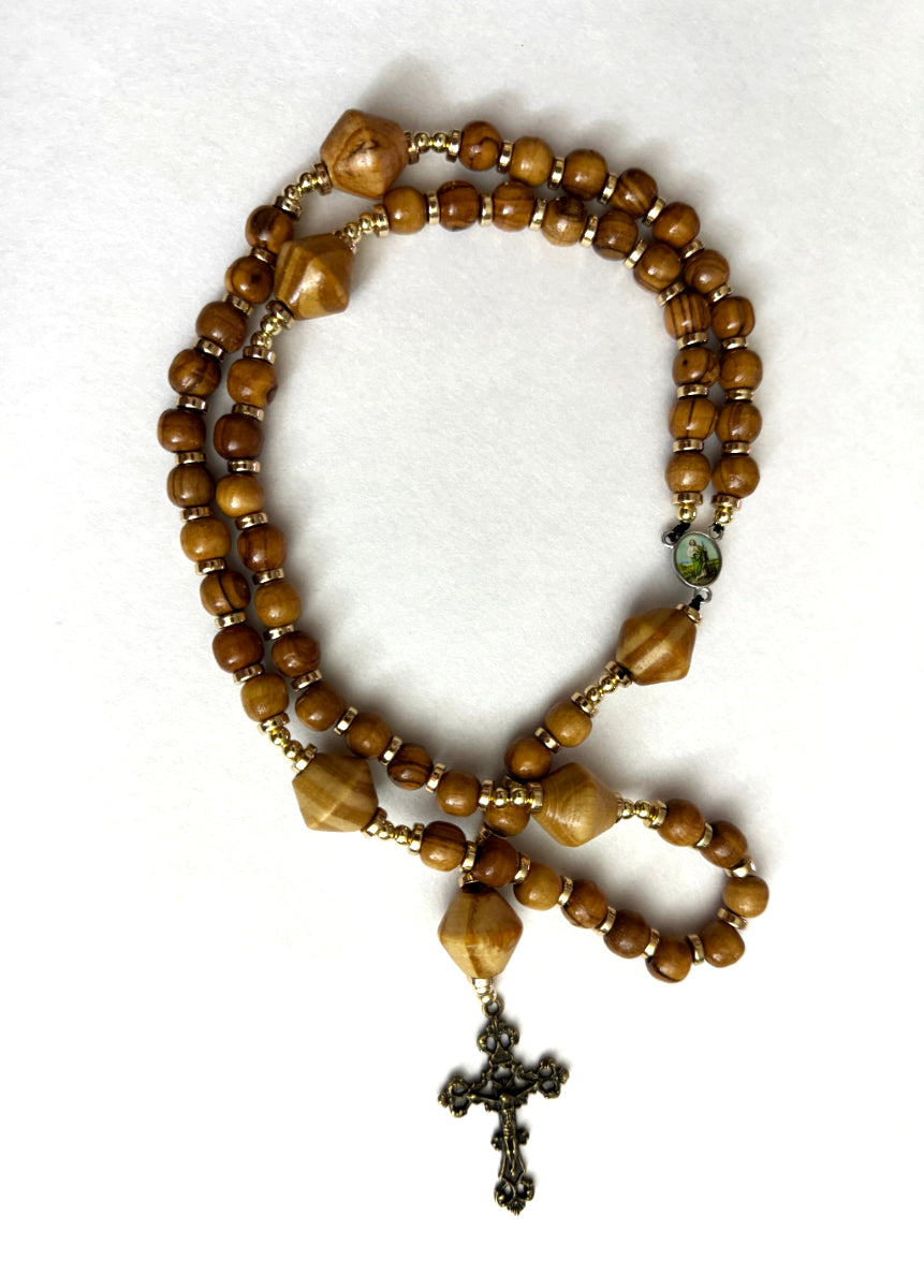 Handcrafted Olive Wood Bead Devotional Prayer Rosary